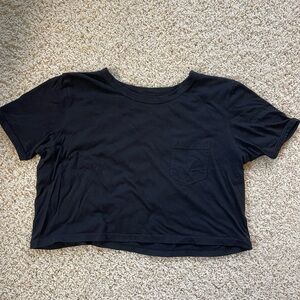 Women’s Black Cropped Lounge Tee